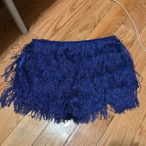 Glitter fringe shorts